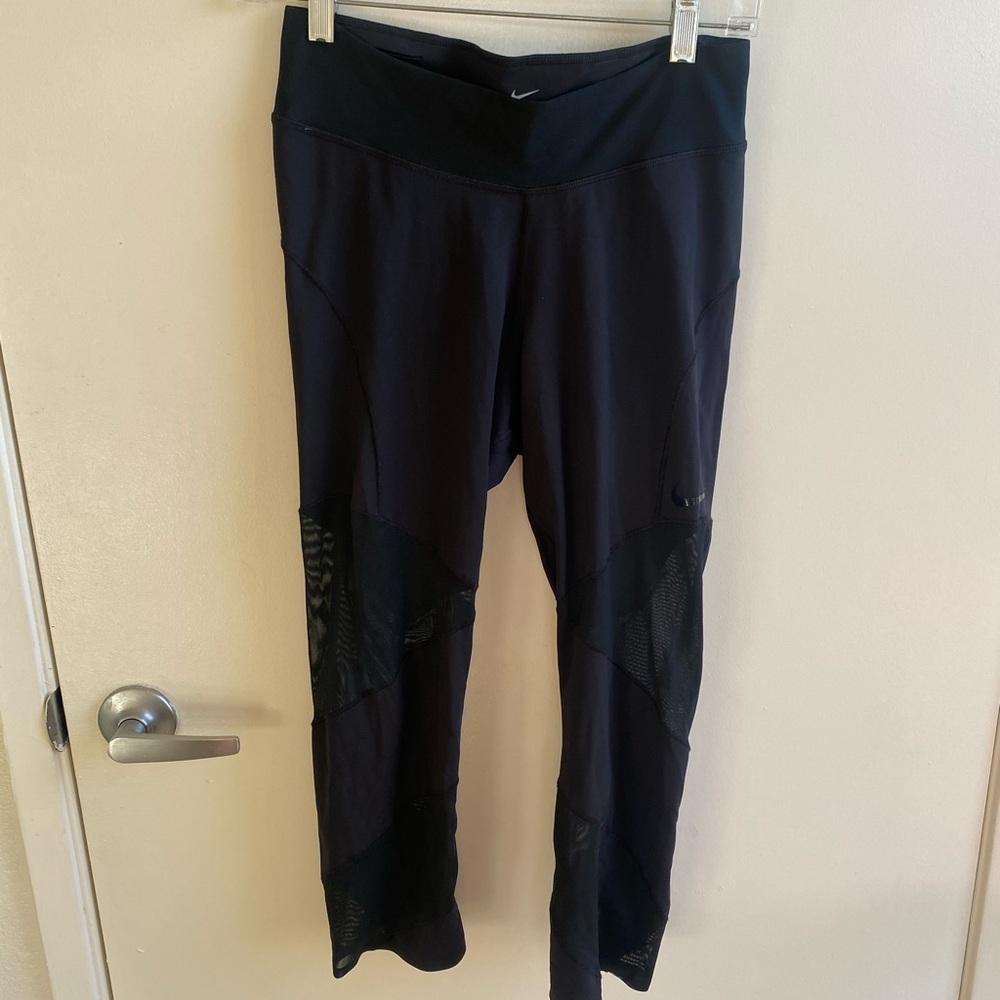 Black Nike Leggings With Mesh Design